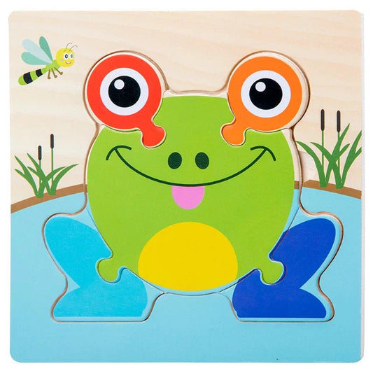 Puzzle en Bois - PuzzlePals™ - Grenouille - Doudou et Fripouille