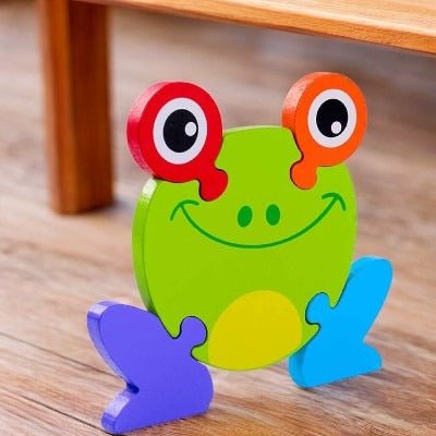 Puzzle en Bois - PuzzlePals™ - Grenouille - Doudou et Fripouille