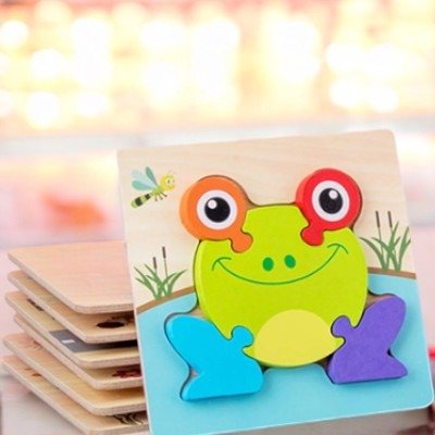 Puzzle en Bois - PuzzlePals™ - Grenouille - Doudou et Fripouille