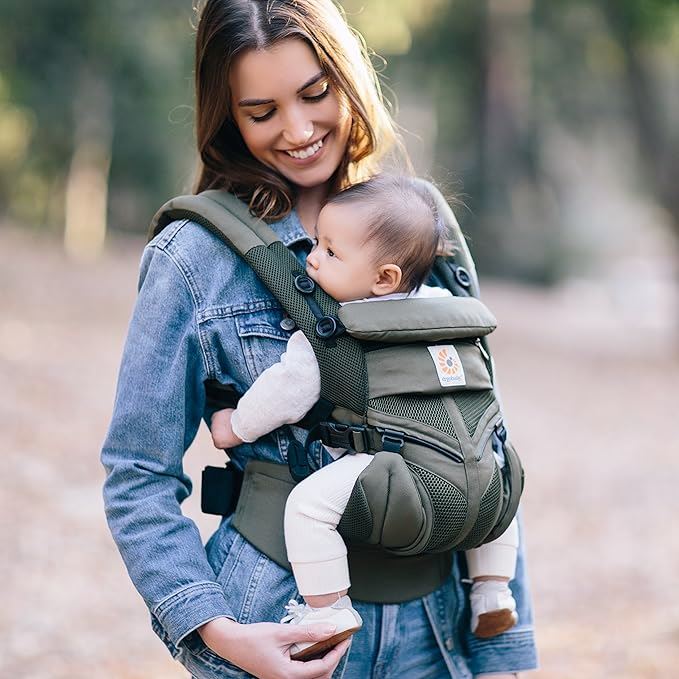 Porte Bébé - BreathBabyBag™ - Vert Olive - Doudou et Fripouille