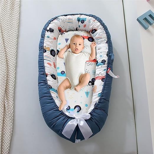 Berceau Bébé - NidPortableBébé™ - Voiture Bleue - Doudou et Fripouille